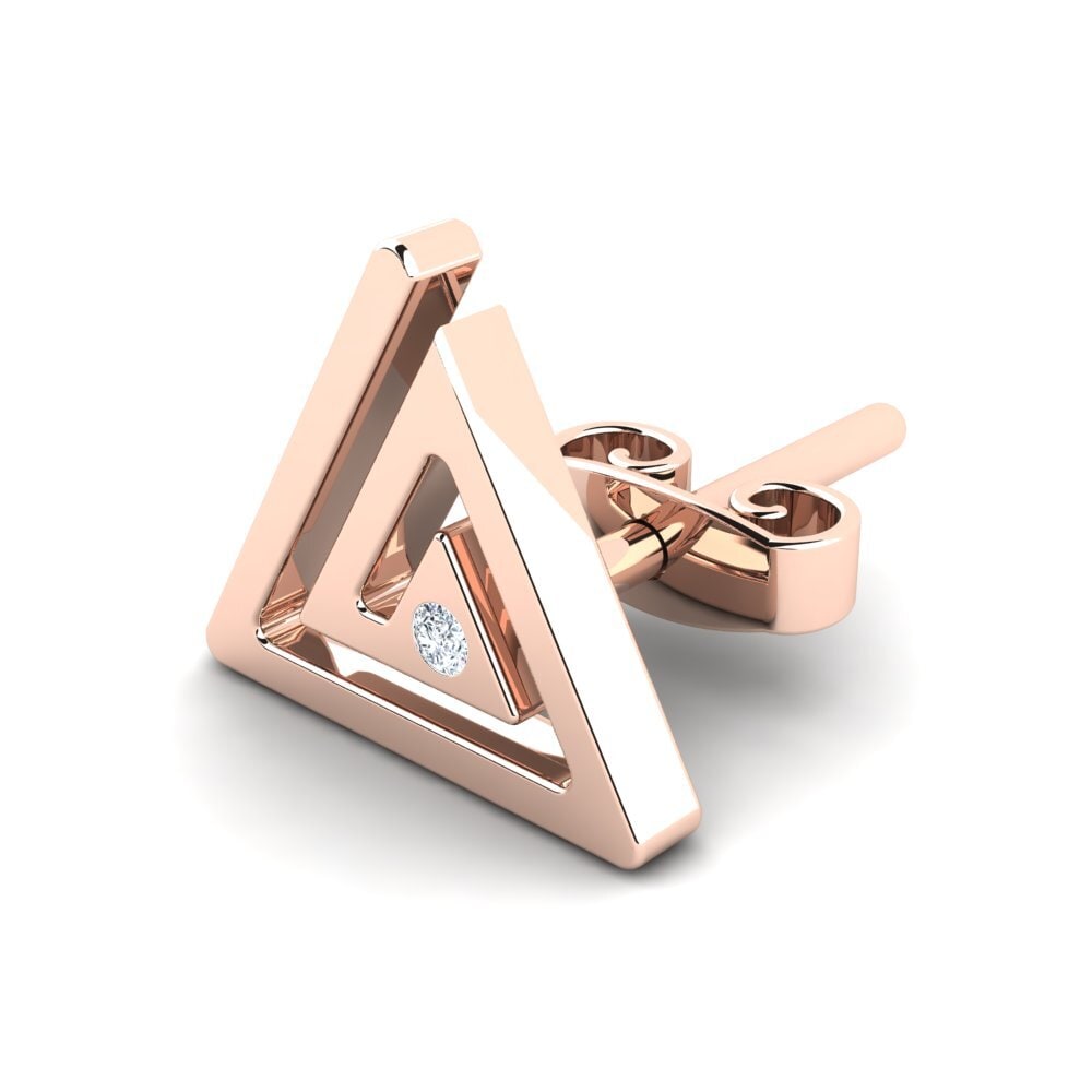 14k Oro Rosa Diamante cultivado en laboratorio Pendiente para hombre Dux