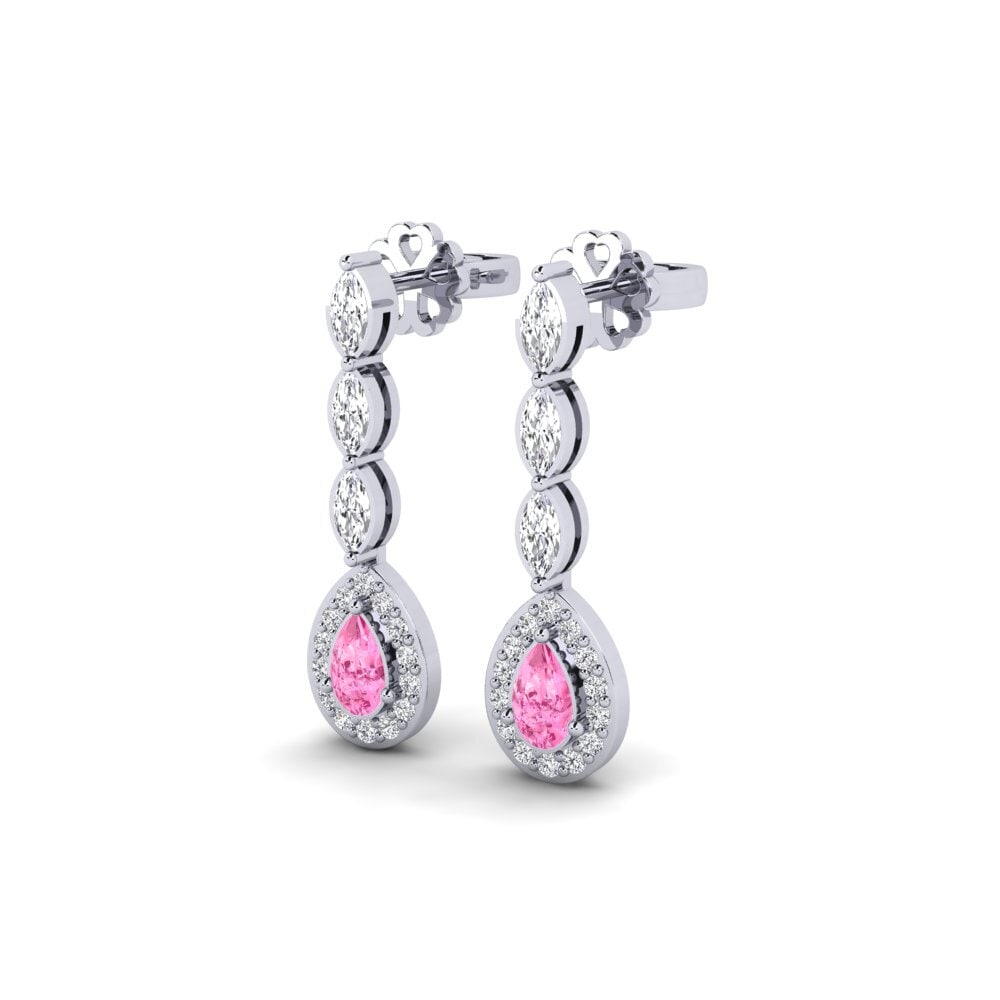 Saphir Rose Boucle d'oreille femme Duygus