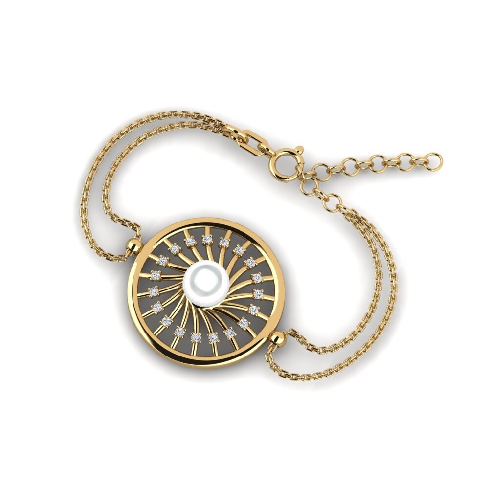 18k Oro Amarillo Diamante cultivado en laboratorio Pulsera de Mujer Eager