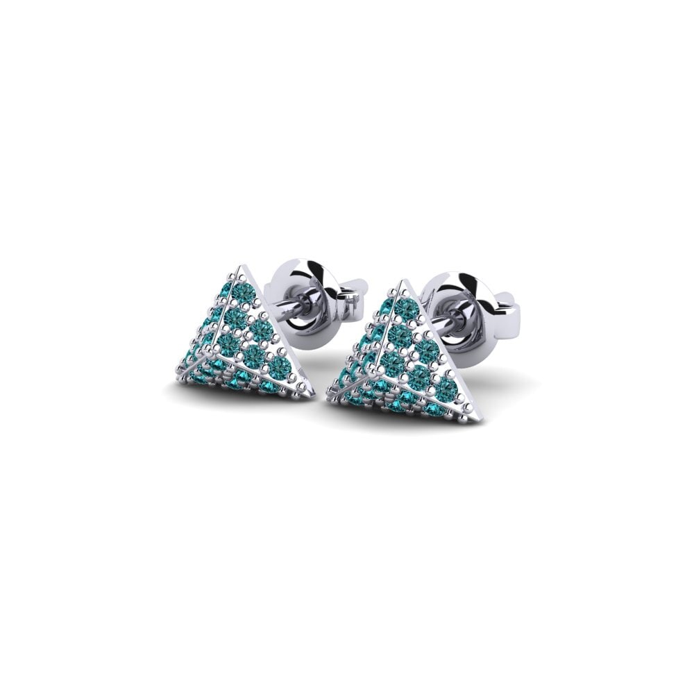 Platino Diamante Azul Pendiente de mujer Ealing