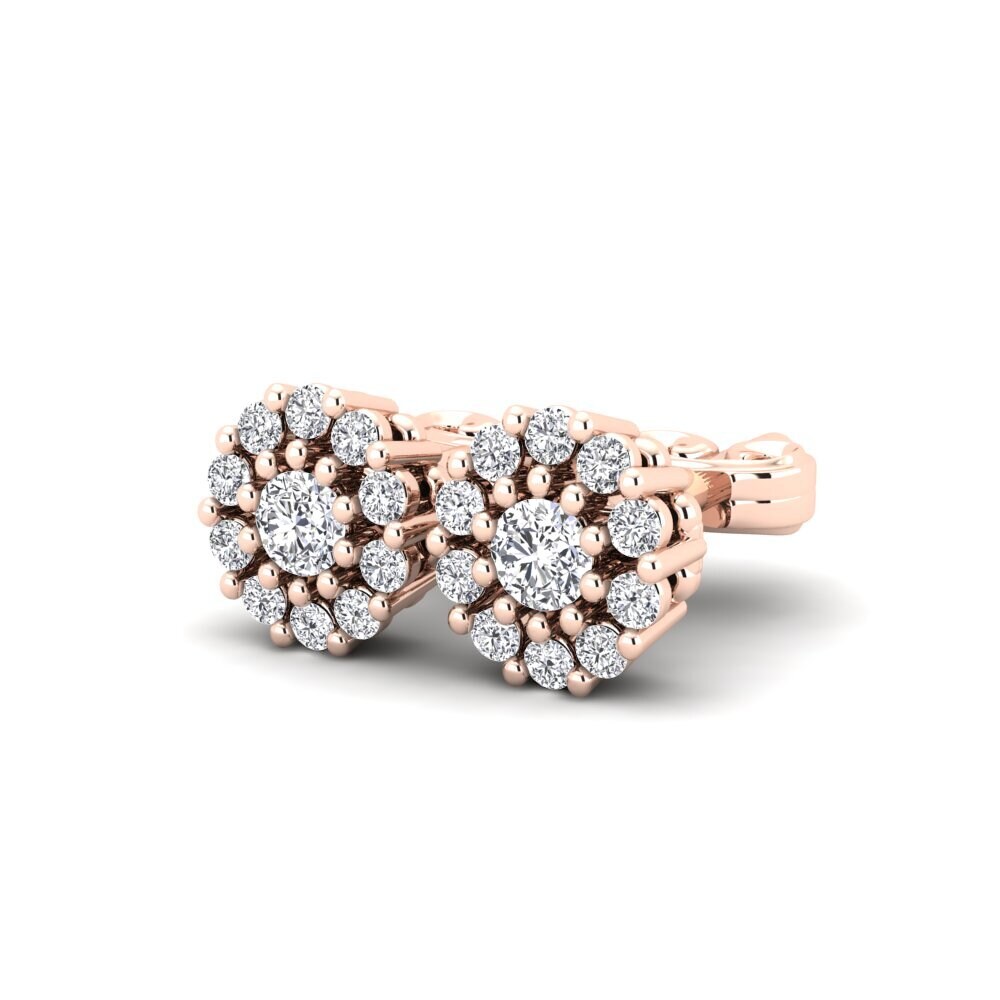 Różowe Złoto 375 Diament Laboratoryjny Kolczyk damski Eargle