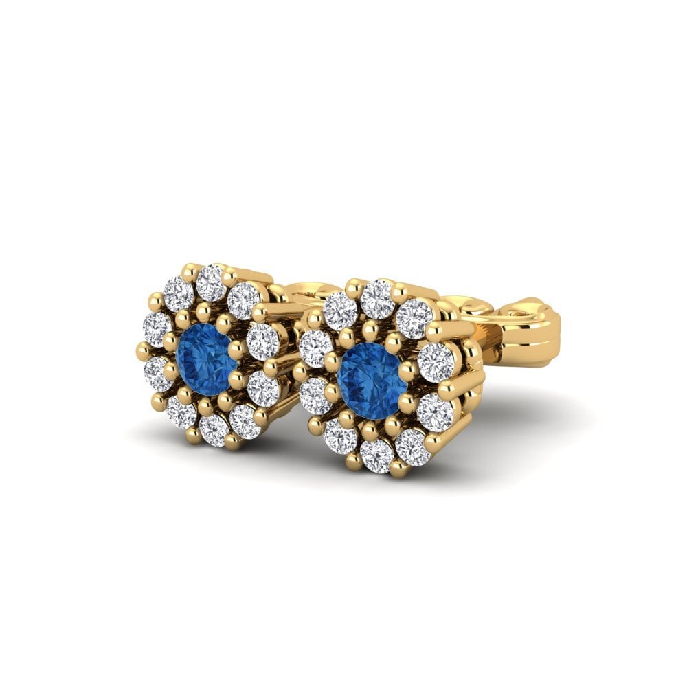 Donker Blauwe Zirkoon Dames Oorbellen Eargle
