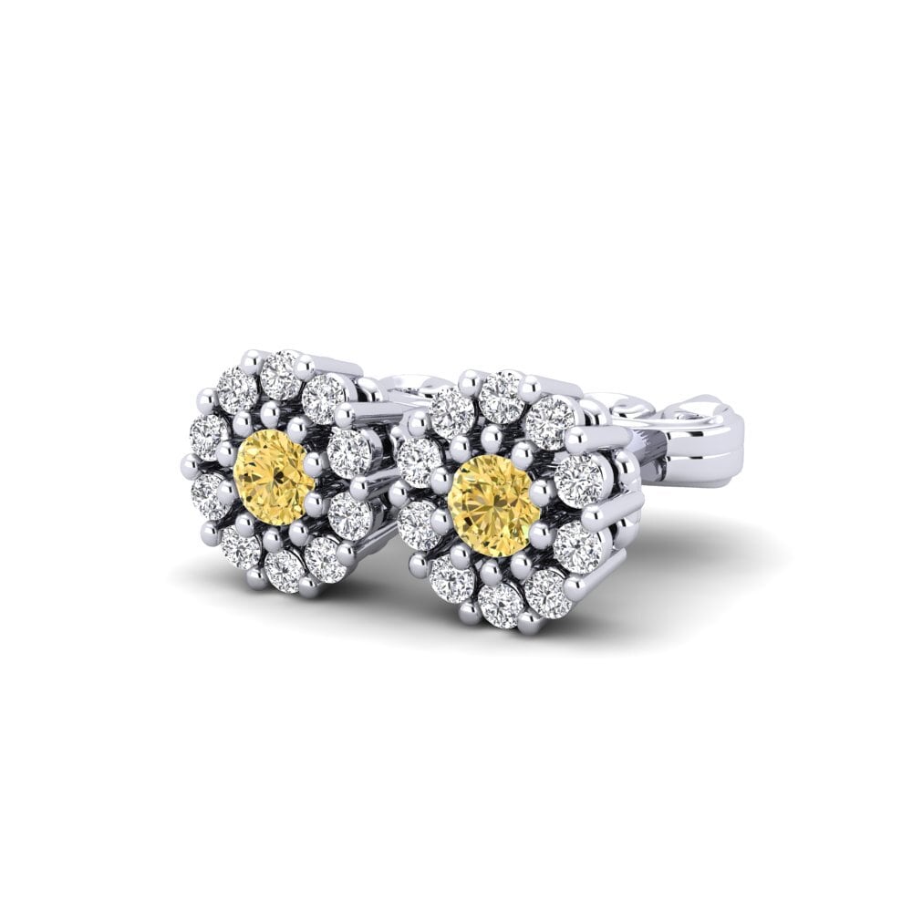 18ct White Gold Yellow Diamond Women's Earring Eargle