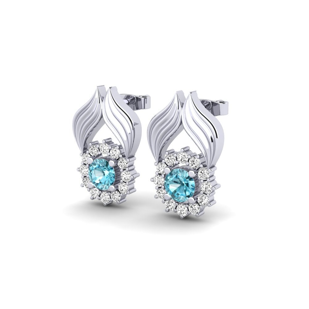 Circón Azul Pendiente de mujer Earleen