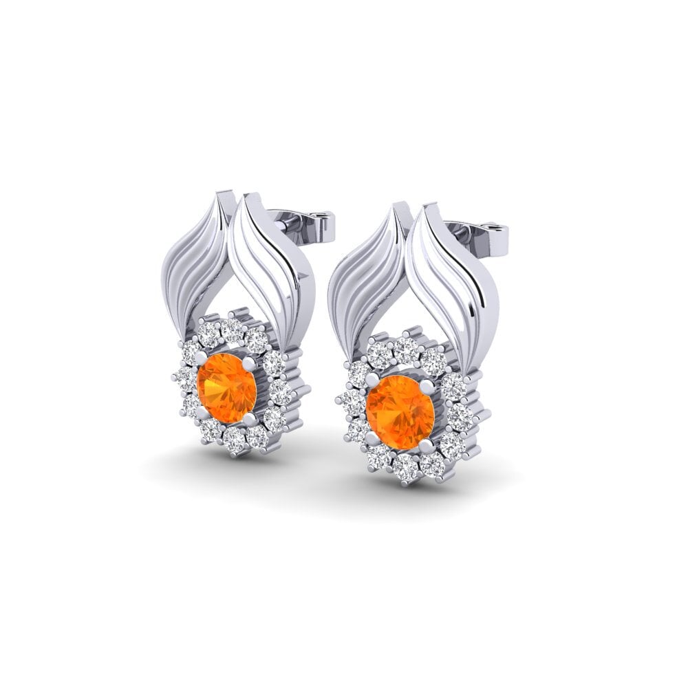Orangefarbener Saphir Damen ohrring Earleen