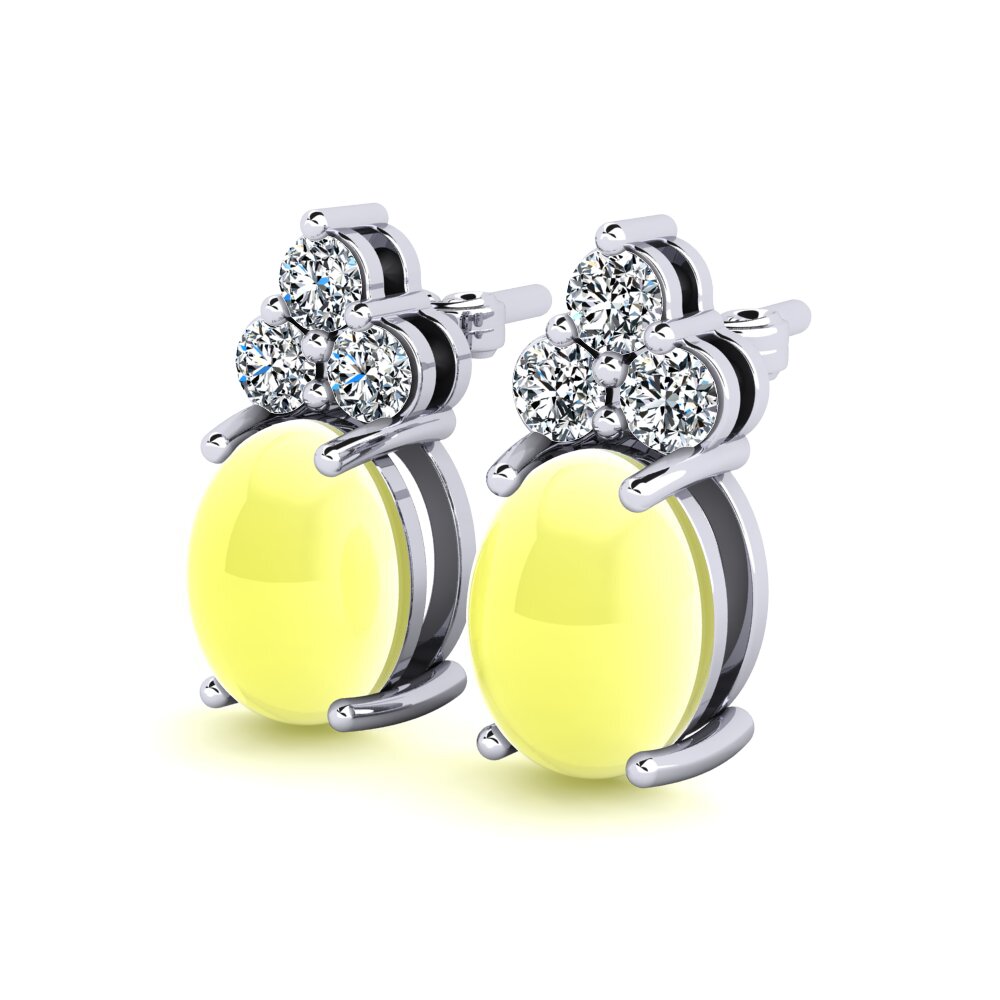 Cabochon Lemon Topaz Women's Earring Earlina