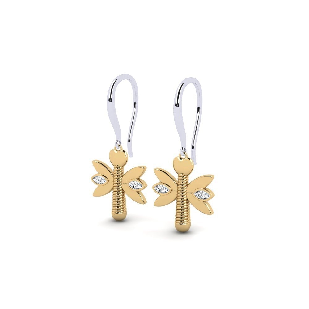9k Oro Blanco & Amarillo Pendiente de mujer Ebahir