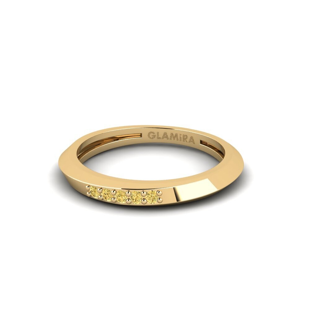 Diamante Amarelo Anéis de Mindinho Ebomwu