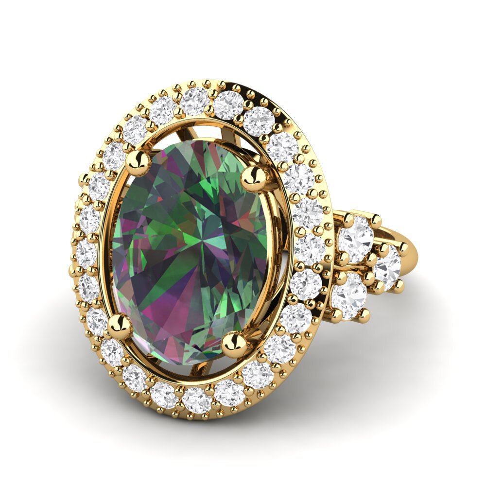 14k Oro Amarillo Anillo Eboni