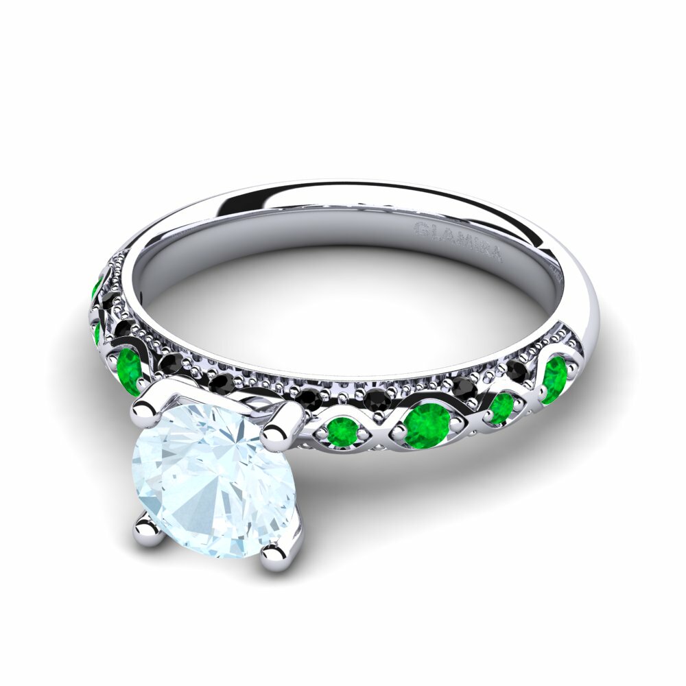 Aguamarina Anillo de compromiso Ebonie
