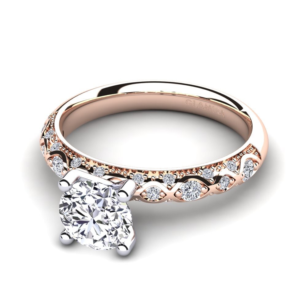 9k Oro Rosa & Blanco Anillo de compromiso Ebonie