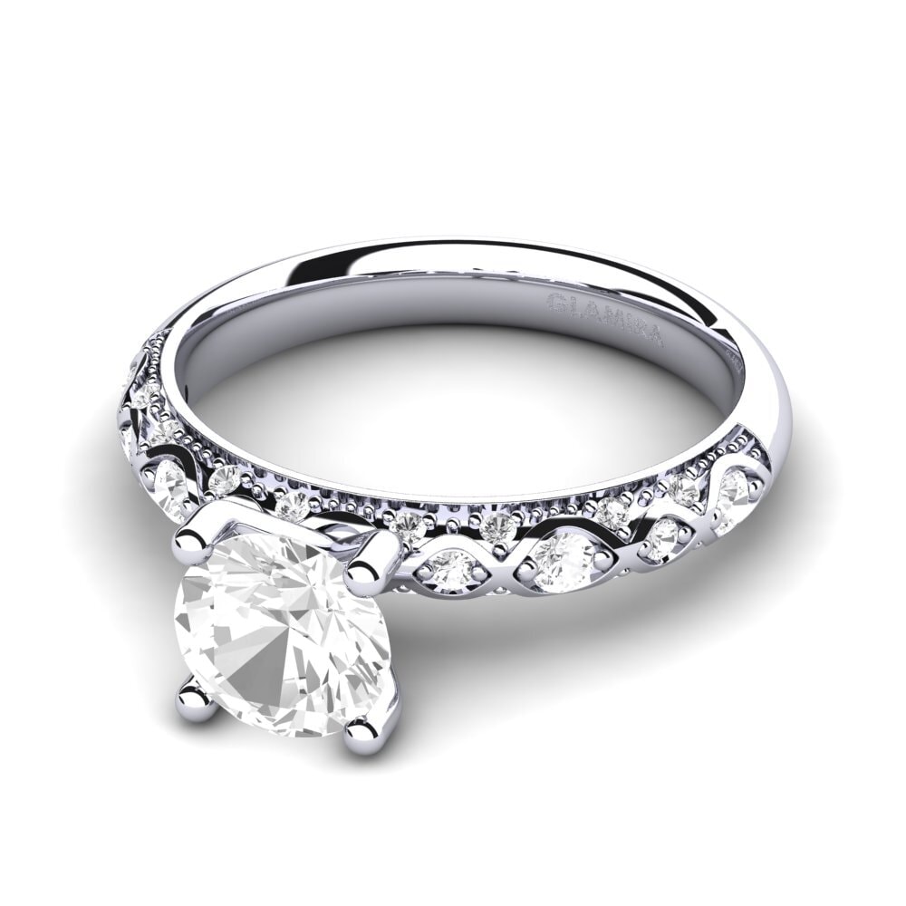 Zafiro blanco Anillo de compromiso Ebonie