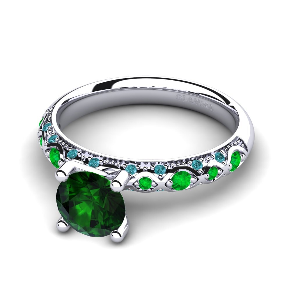 Green Tourmaline Engagement Ring Ebonie