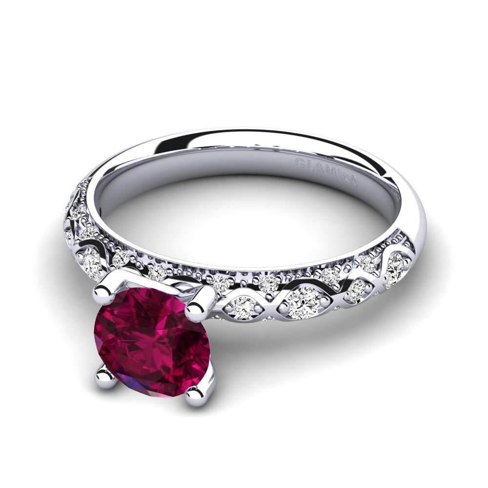 Granate Rhodolite Anillo de compromiso Ebonie
