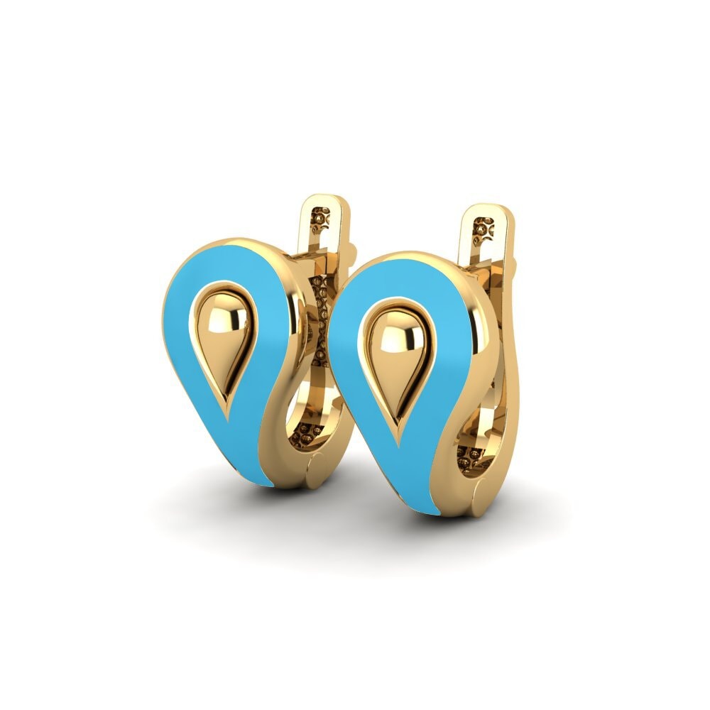 9k Oro Amarillo Pendientes Ecems