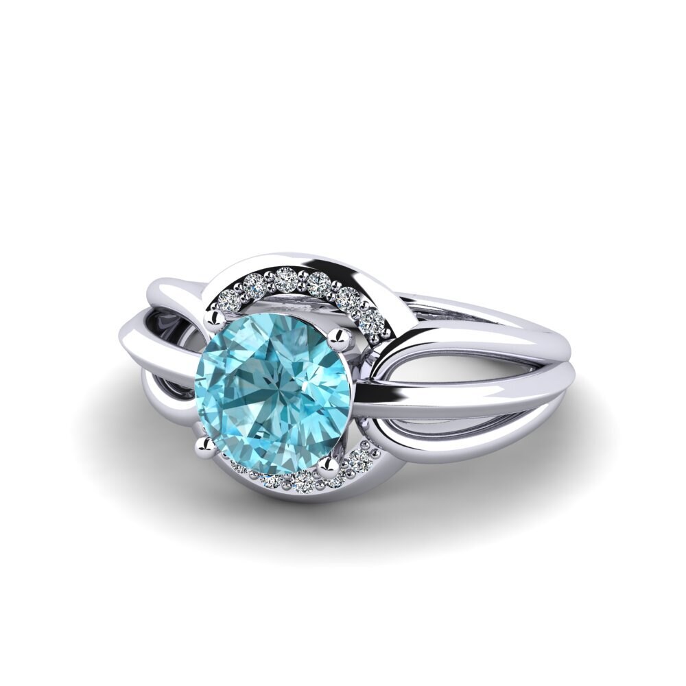 Blue Zircon Women's Ring Ecgemd