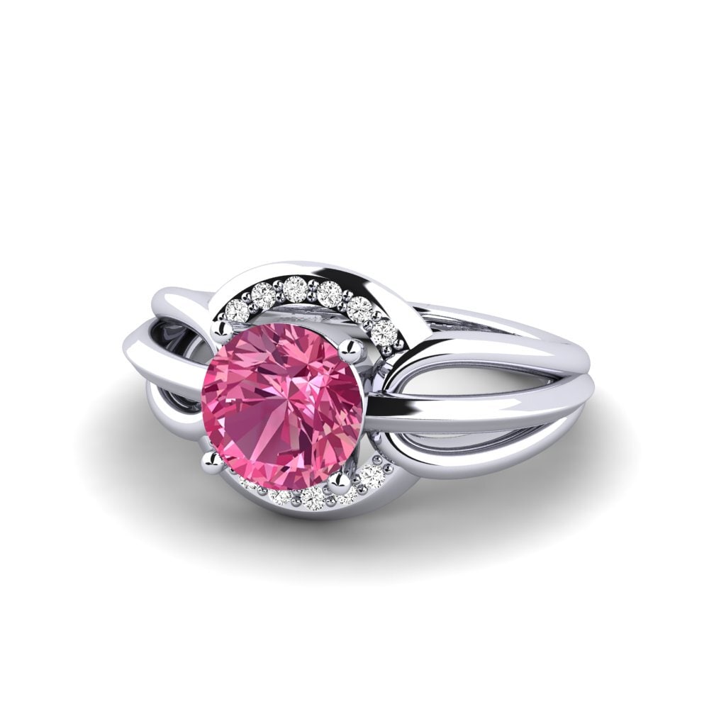 Turmalina rosa Anillo de Mujer Ecgemd