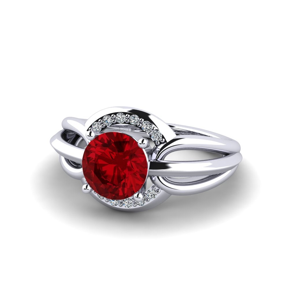 Red Zirconia Women's Ring Ecgemd
