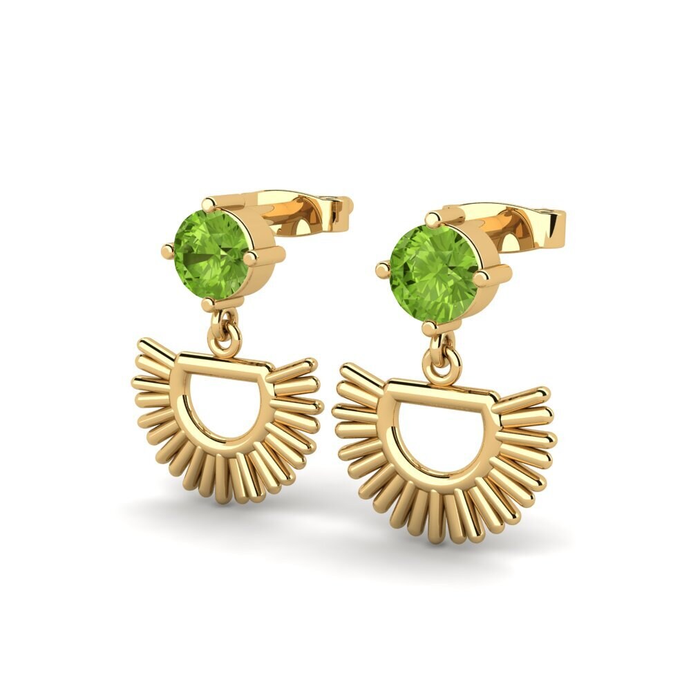 14ct Yellow Gold Peridot Women's Earring Eckman
