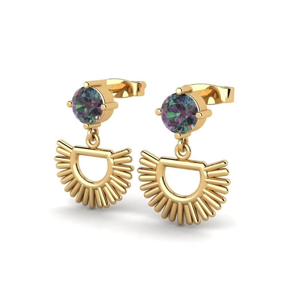 14ct Yellow Gold Mystic Topaz Women's Earring Eckman