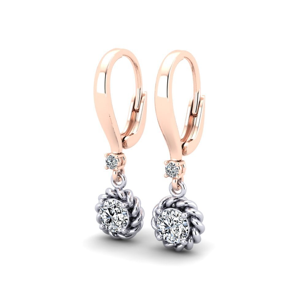 18ct Rose & White Gold Women's Earring Eclectic