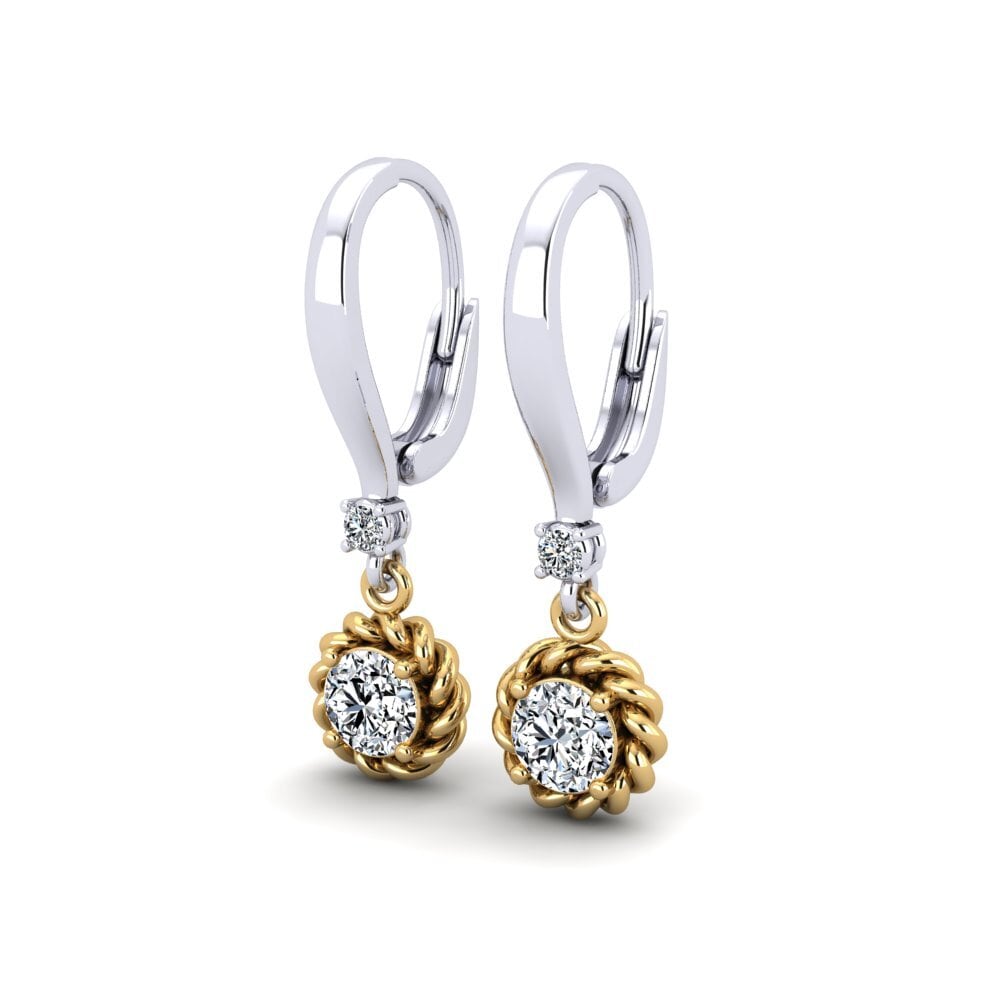 18ct White & Yellow Gold Women's Earring Eclectic