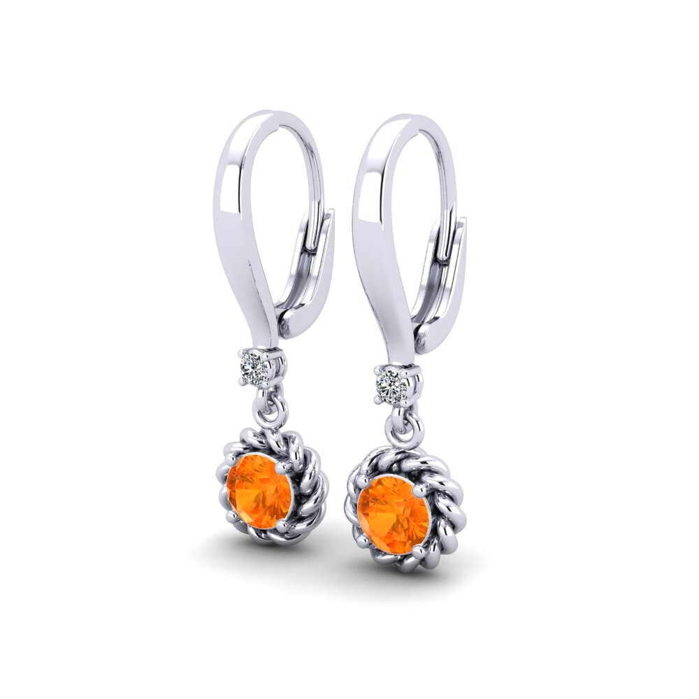 Zafiro Naranja Pendiente de mujer Eclectic