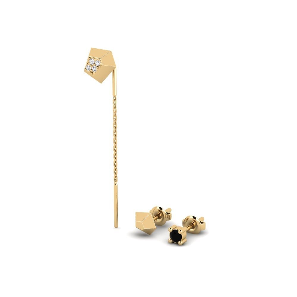 Nilam Hitam Anting-anting wanita Ecliptic - SET