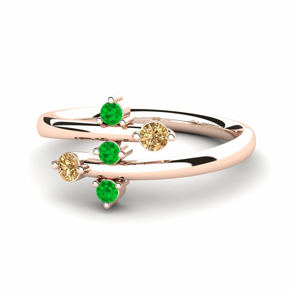 Diamante café Anillo Edelle