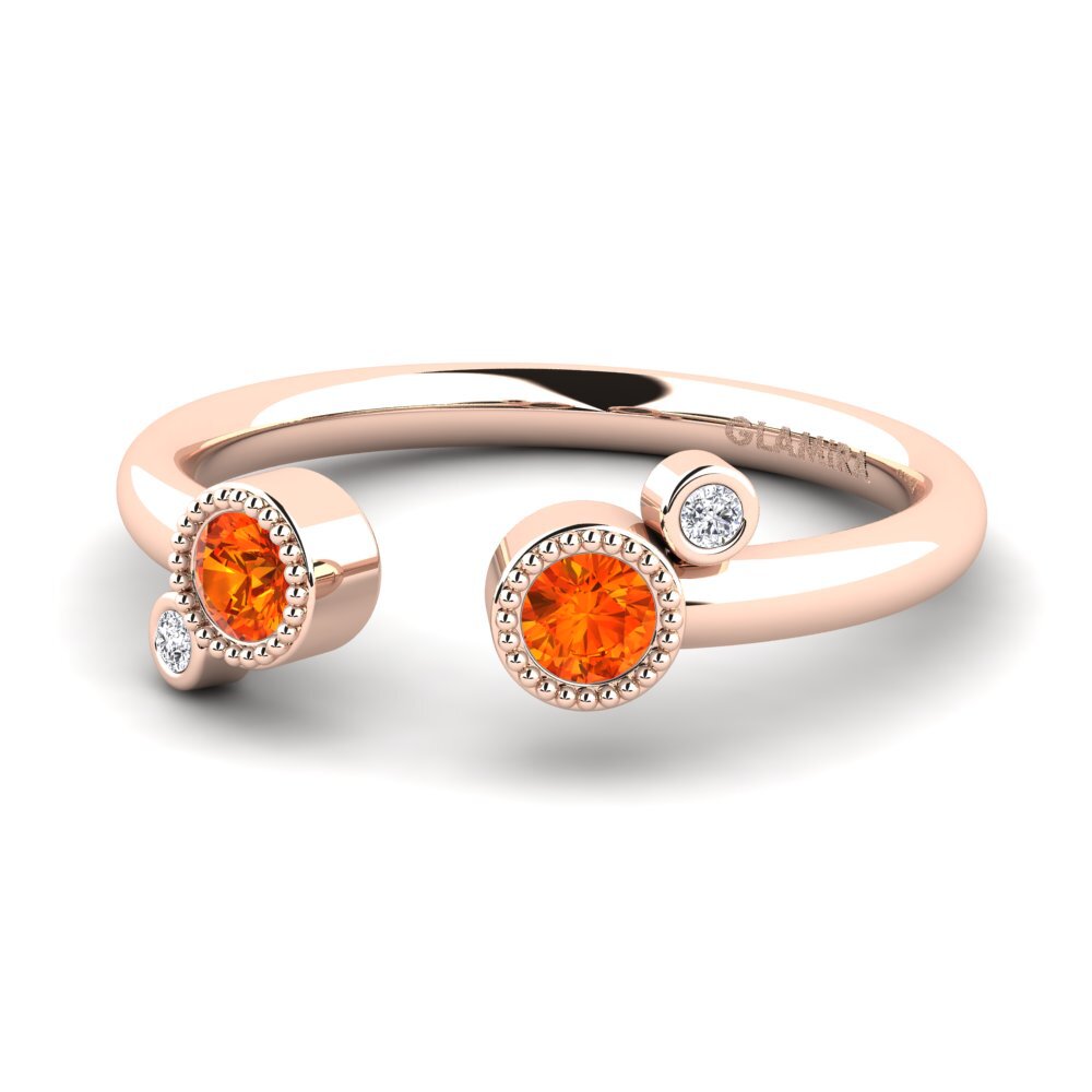 Orangefarbener Saphir Ring Edelmira