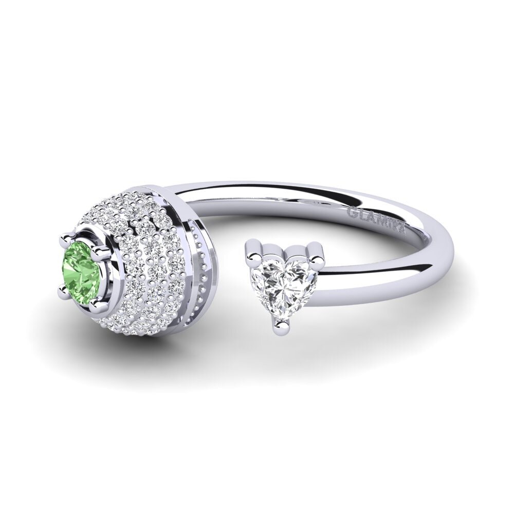 Diamante Verde Anel Edithe