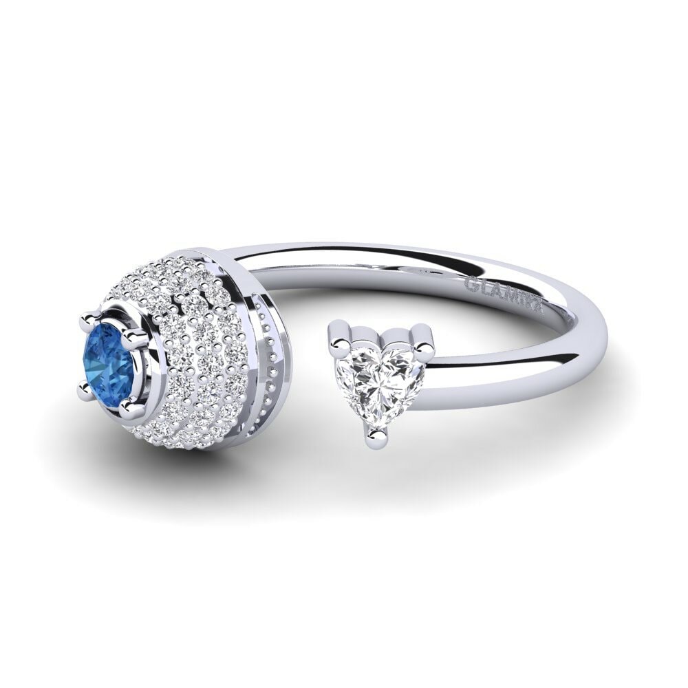 Zircone Bleu Foncé Bague Edithe