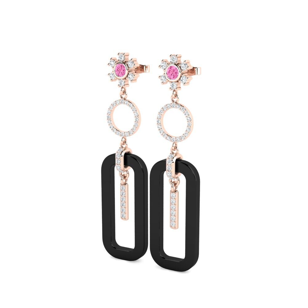 14k Oro Rosa Zafiro Rosado Pendiente de mujer Edlira