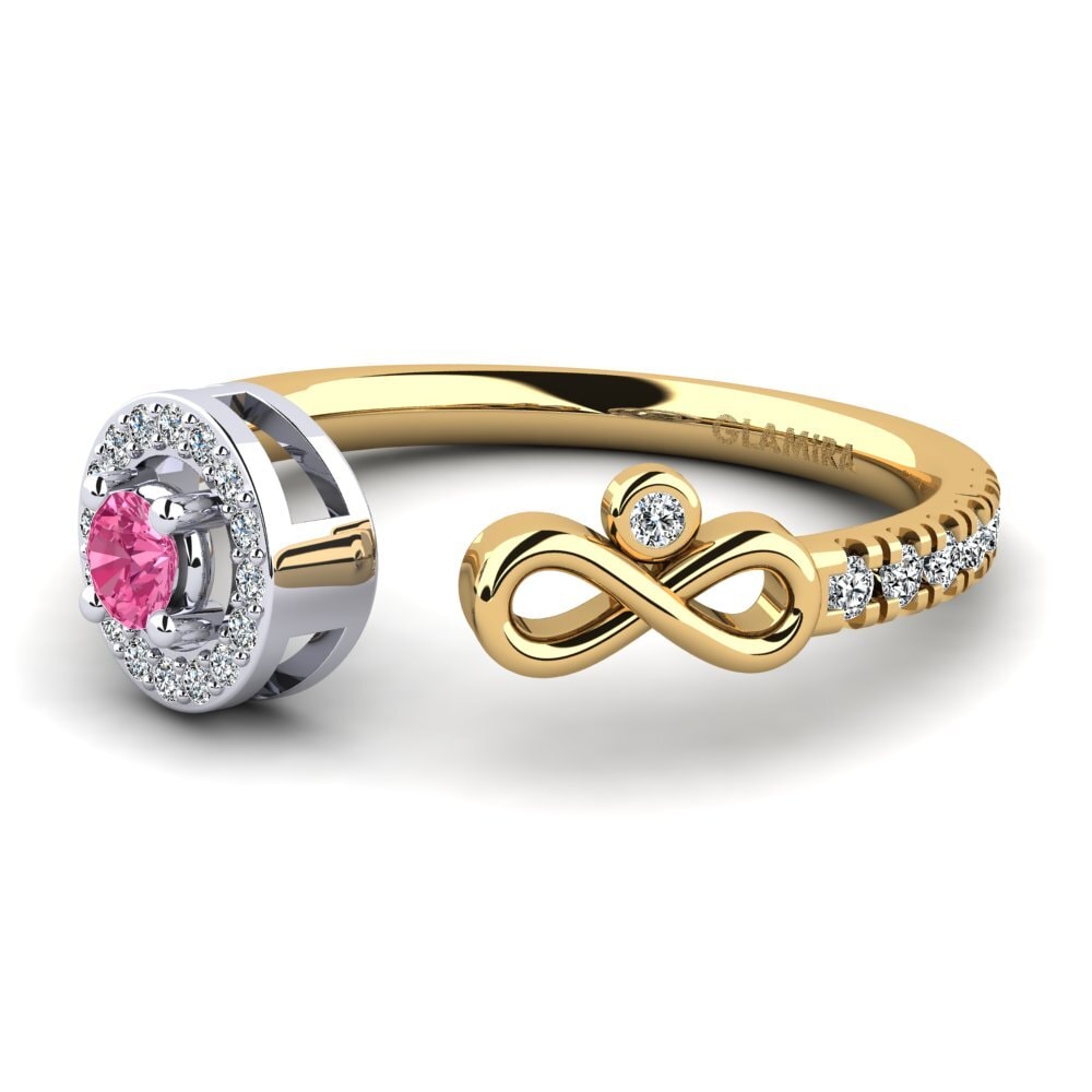 14ct Yellow & White Gold Pink Tourmaline Ring Shira