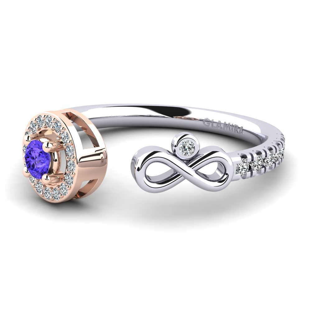 14ct White & Rose Gold Tanzanite Ring Shira
