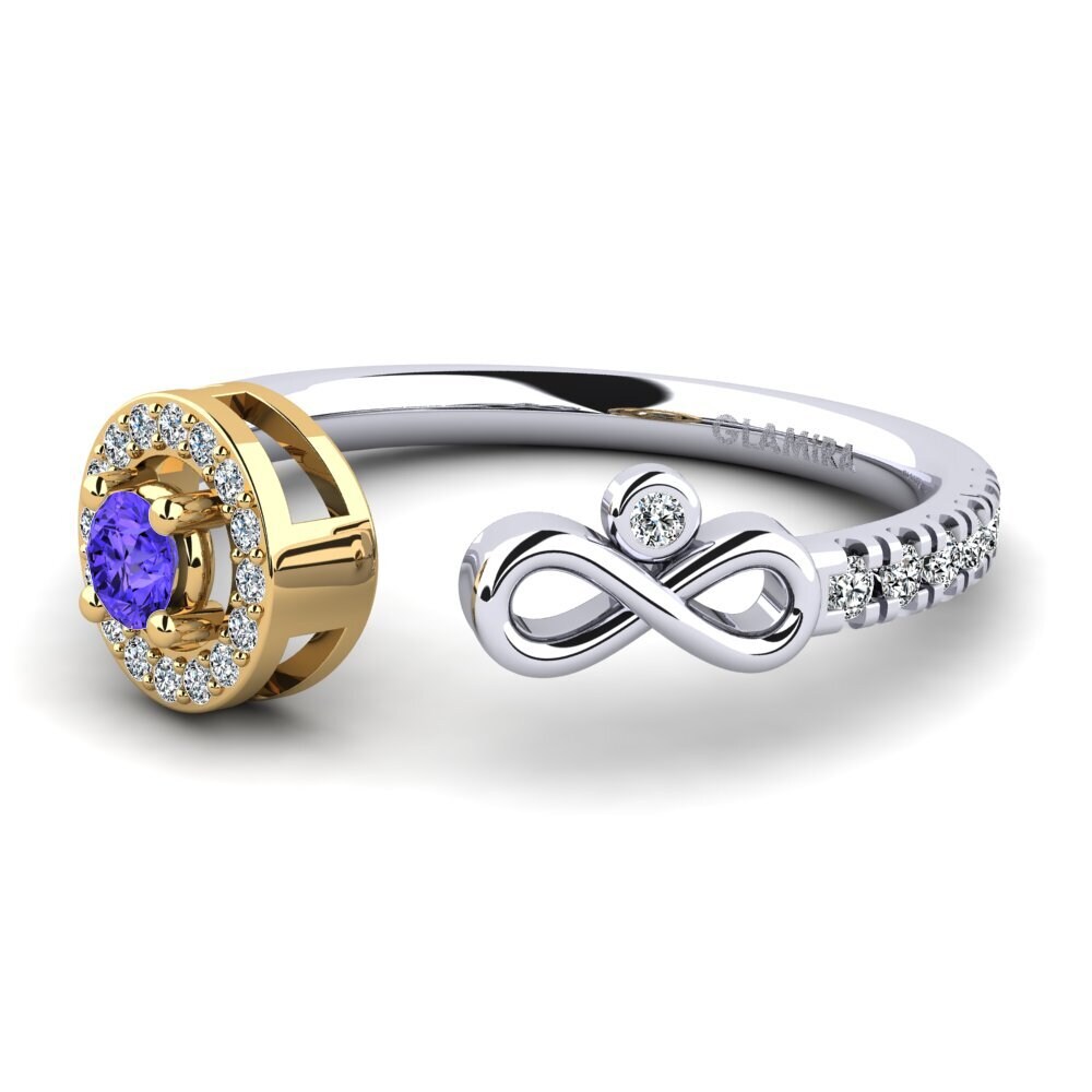 9ct White & Yellow Gold Tanzanite Ring Shira