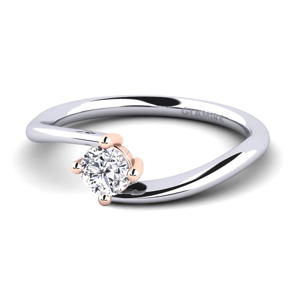 18ct White & Rose Gold Diamond Women's Ring Edoarda