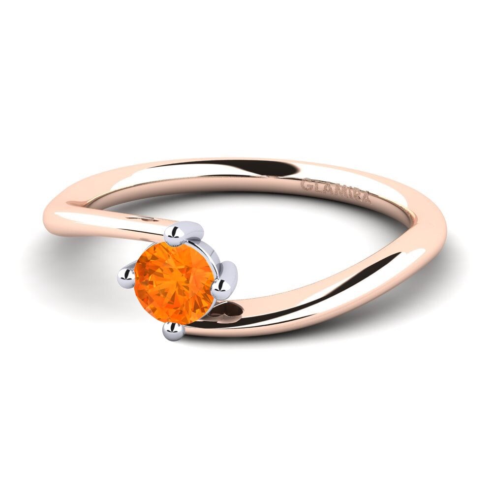 18ct Rose & White Gold Orange Sapphire Women's Ring Edoarda