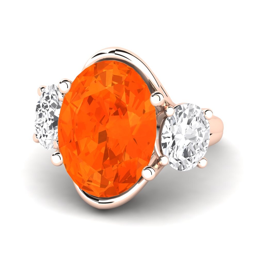 9k Rose Gold Fire-Opal Ring Edolie