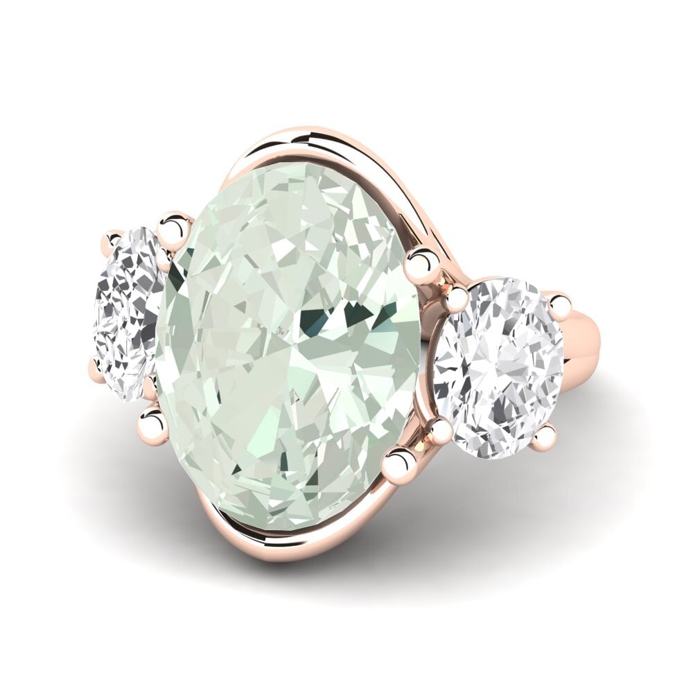 9k Rose Gold Green Amethyst Ring Edolie