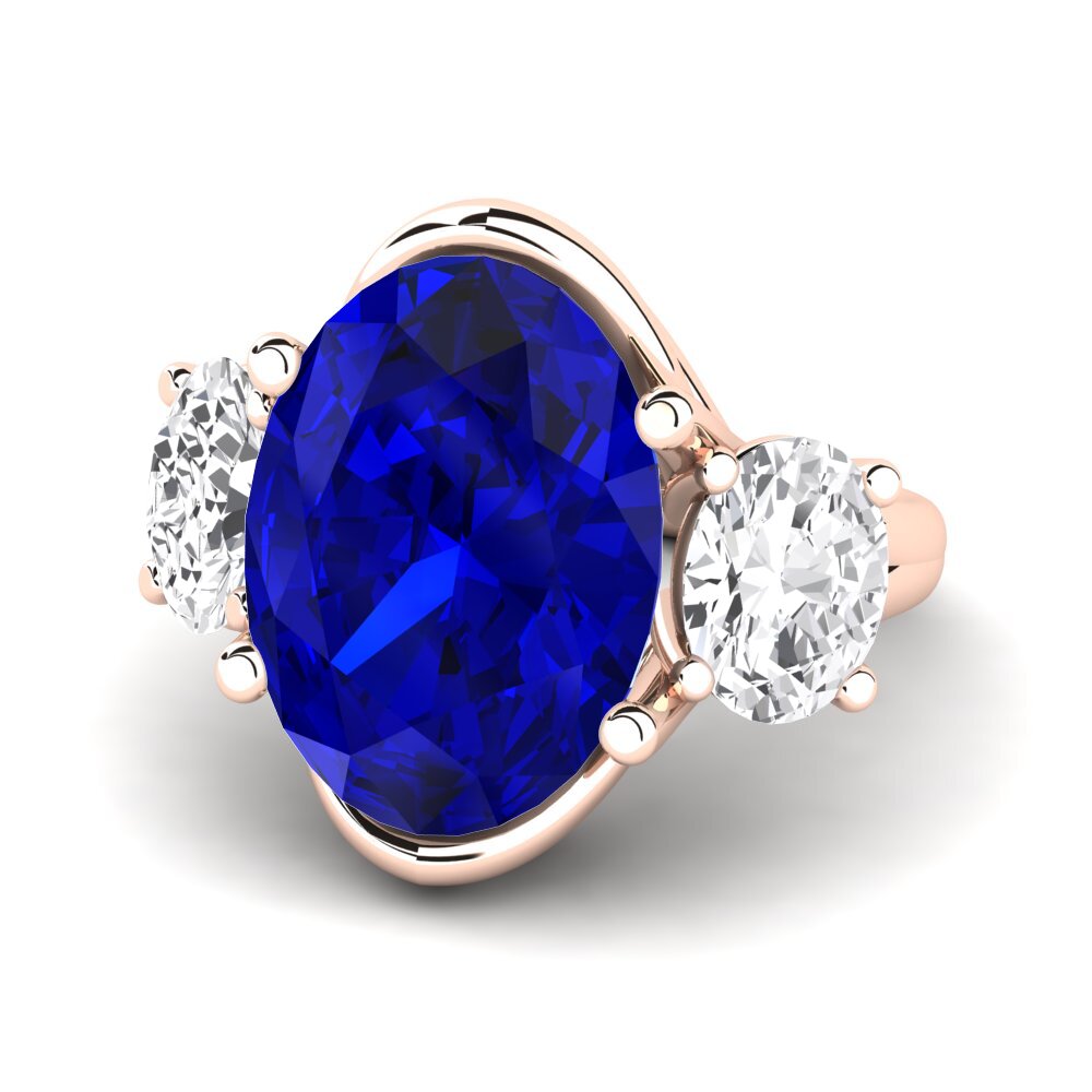 9k Rose Gold Sapphire (Lab Created) Ring Edolie