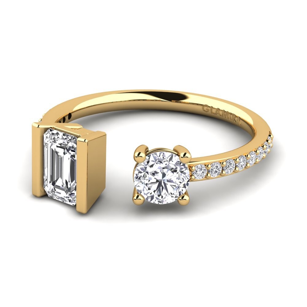 9k Oro Amarillo Anillo de compromiso Edrea
