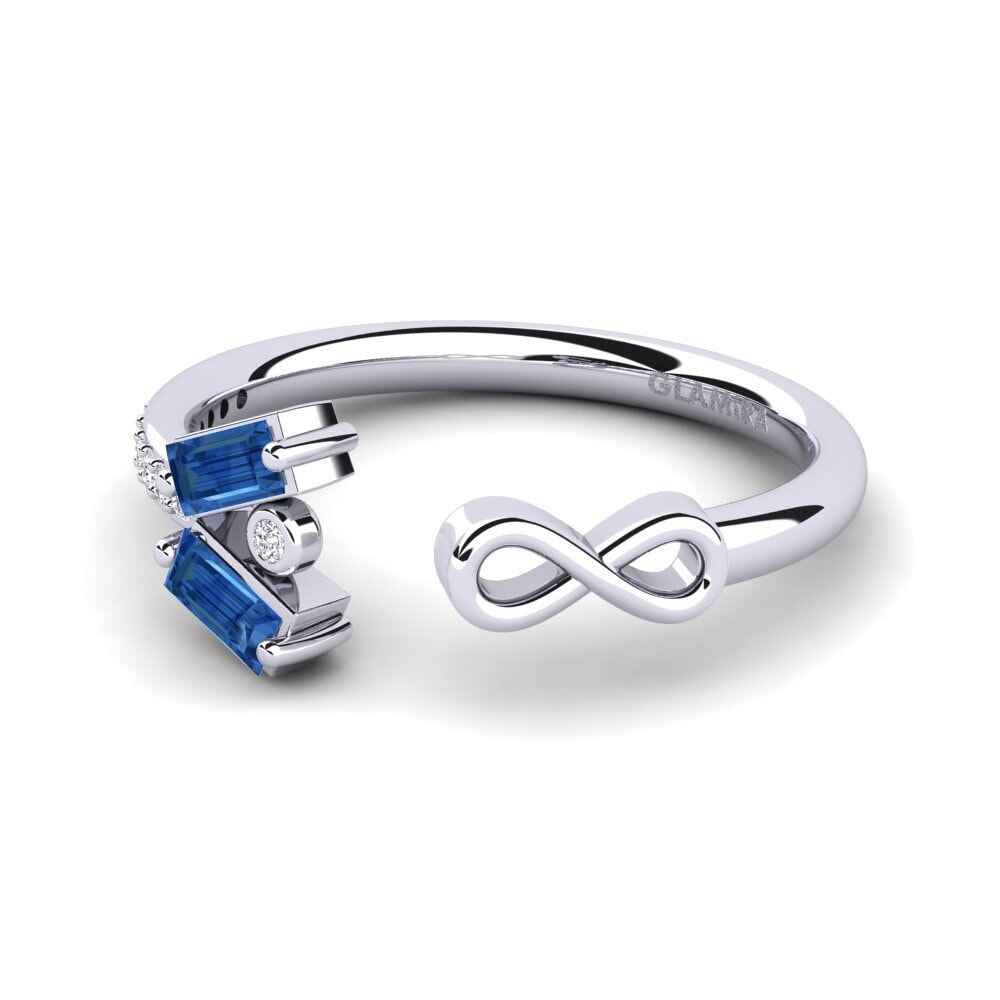 Zircone Blu Scuro Anello Edy