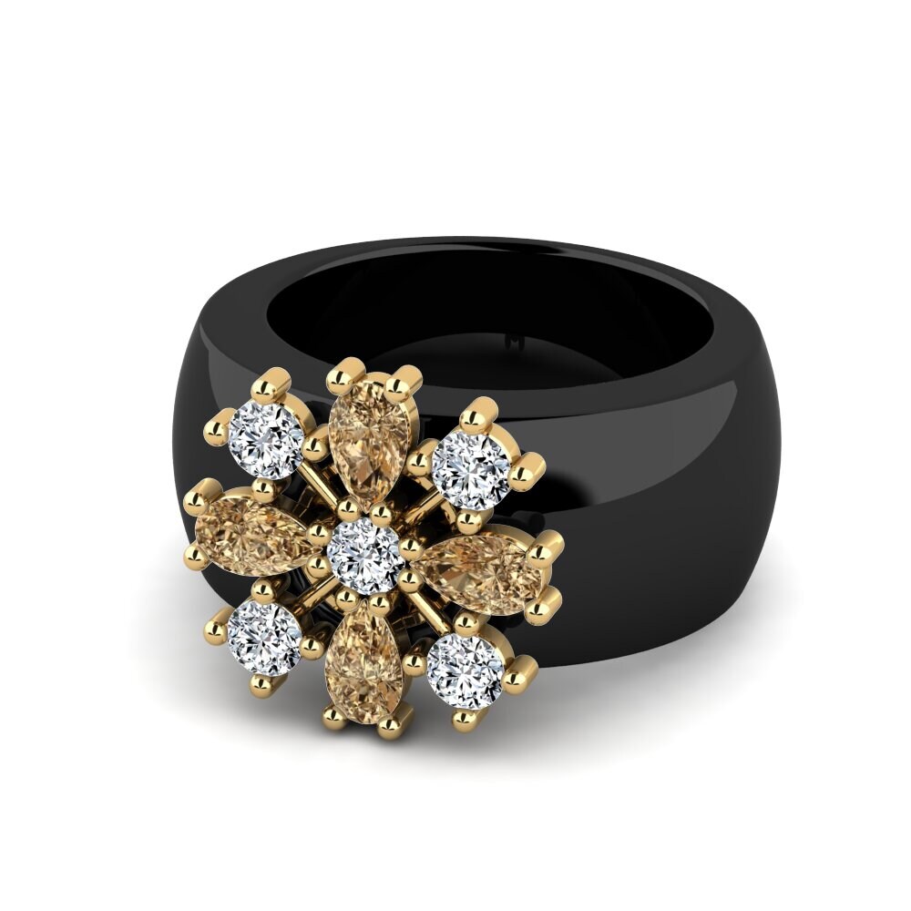 Diamante café Anillo Eells
