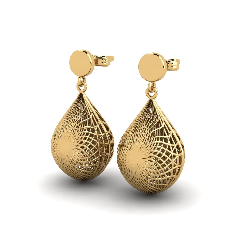9k Oro Amarillo Pendientes Effige