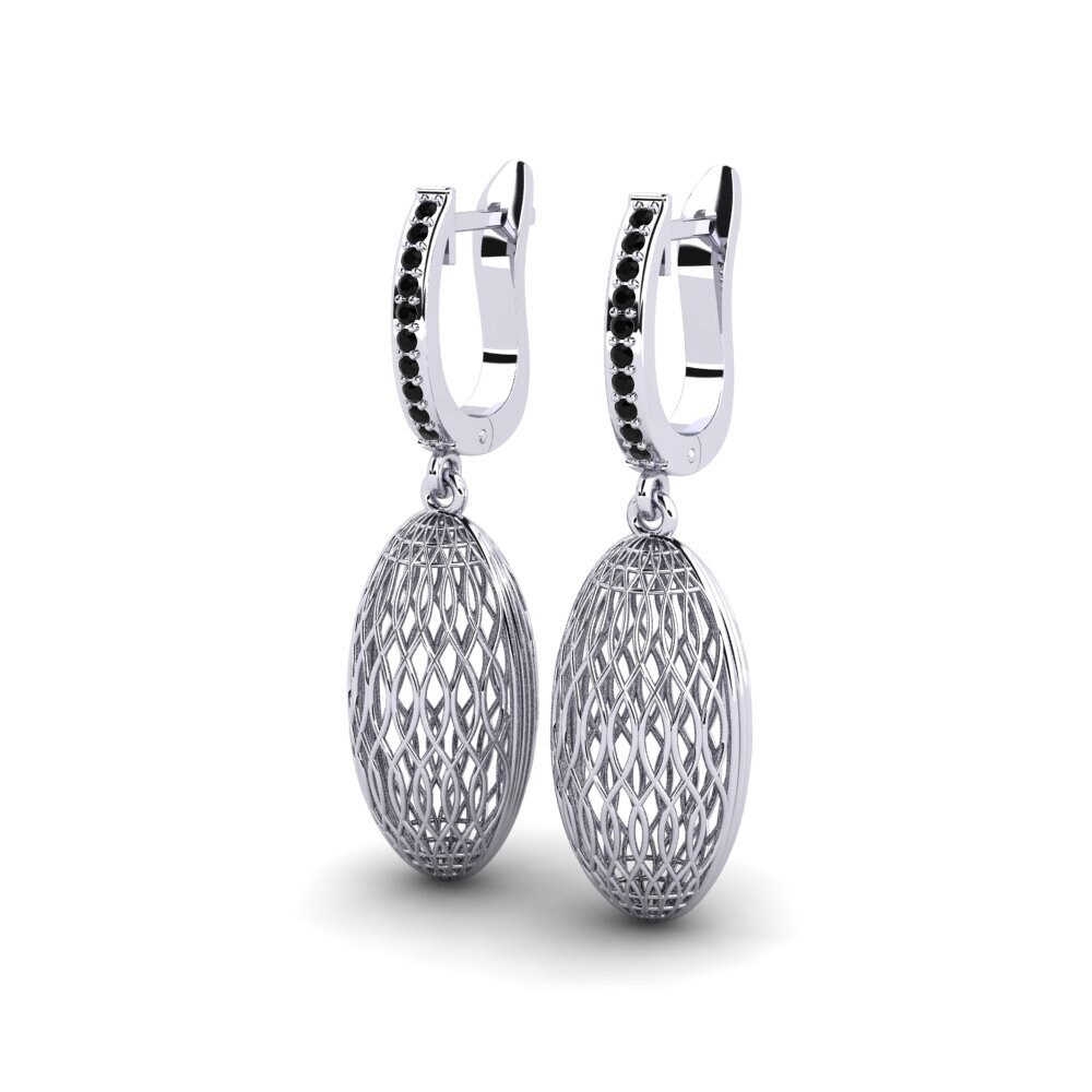 Saphir noir Boucle d'oreille femme Effilerant