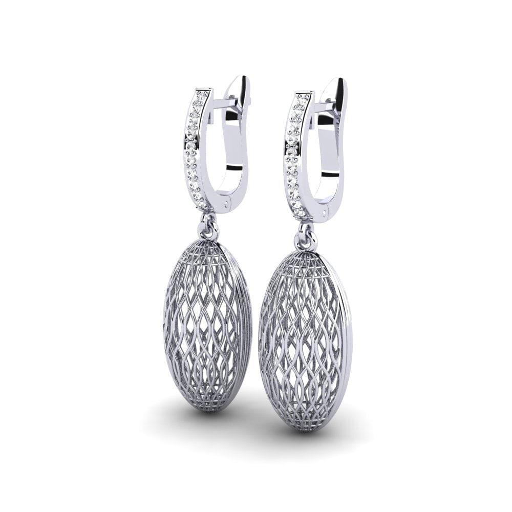 Saphir Blanc Boucle d'oreille femme Effilerant