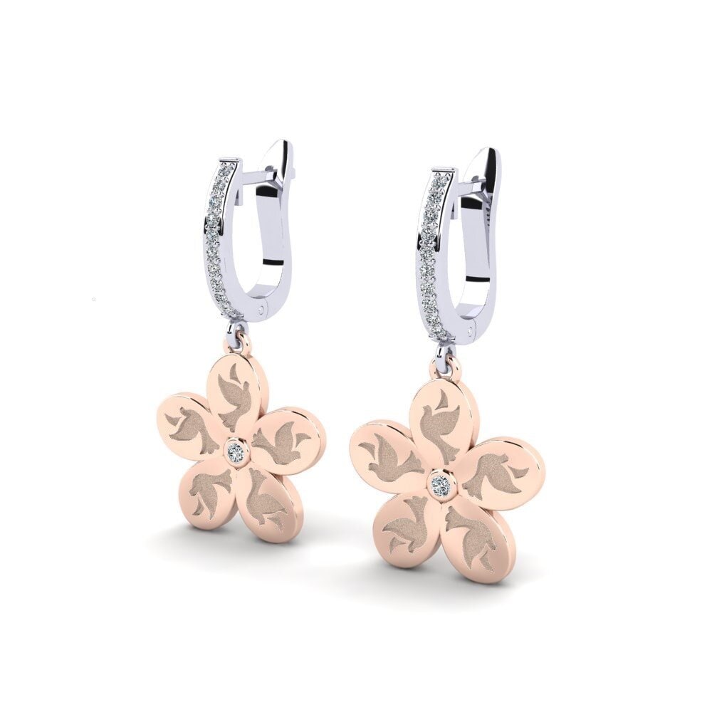 14ct Rose / White Gold Women's Earring Effroiy
