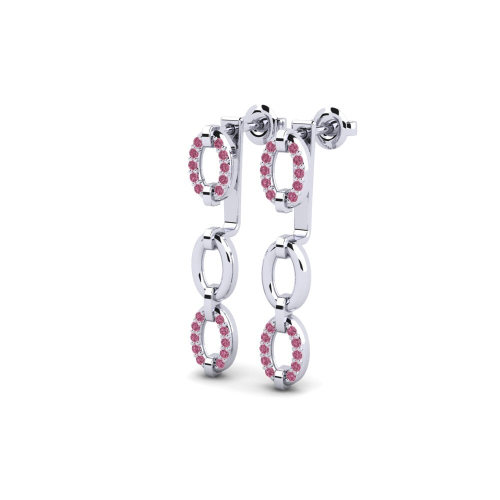 Plata 925 Granate Rhodolite Pendiente de mujer Egao