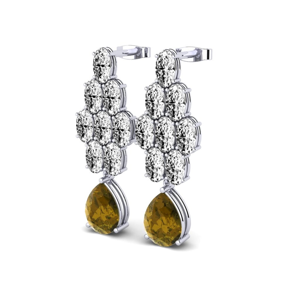 Đá Zircon Nâu Bông tai nữ Egino